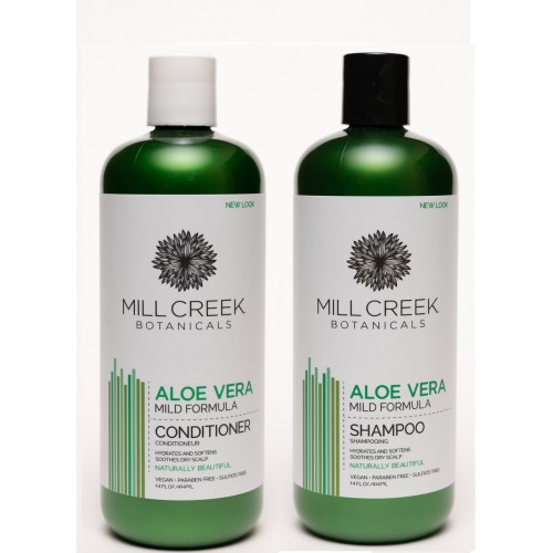 MILL CREEK BOTANICALS ALOE VERA SHAMPOO & CONDITIONER Set 14 fl oz (414 ml)